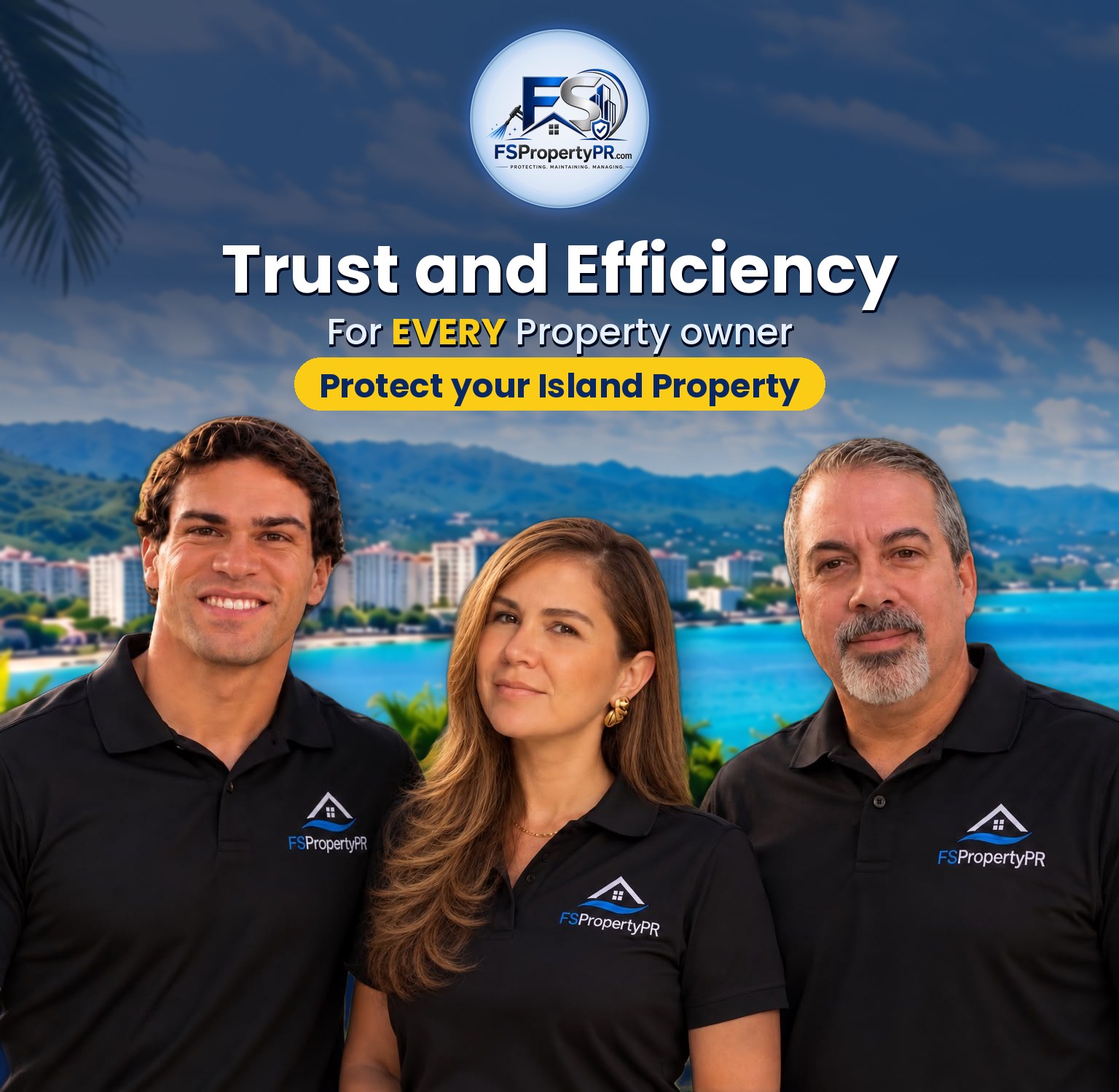 The FS Property PR family team - Trust and Efficiency for every property owner. Protect your island property.